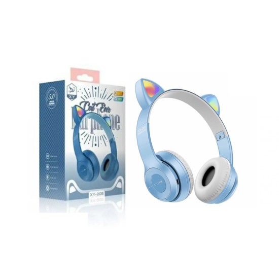 CAT EAR BLUETOOTH HEADPHONE WIRELESS XY-205 BLUE